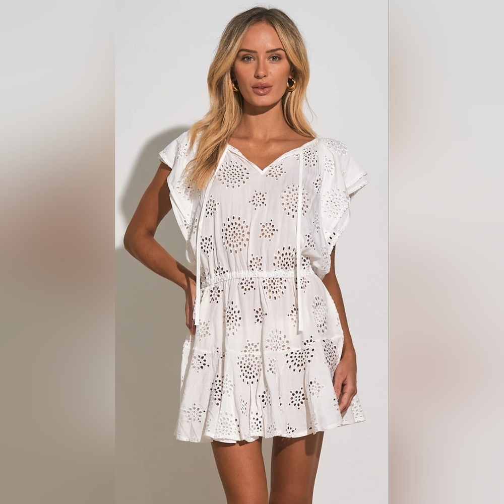 Elan White Eyelet Swim Cover-Up